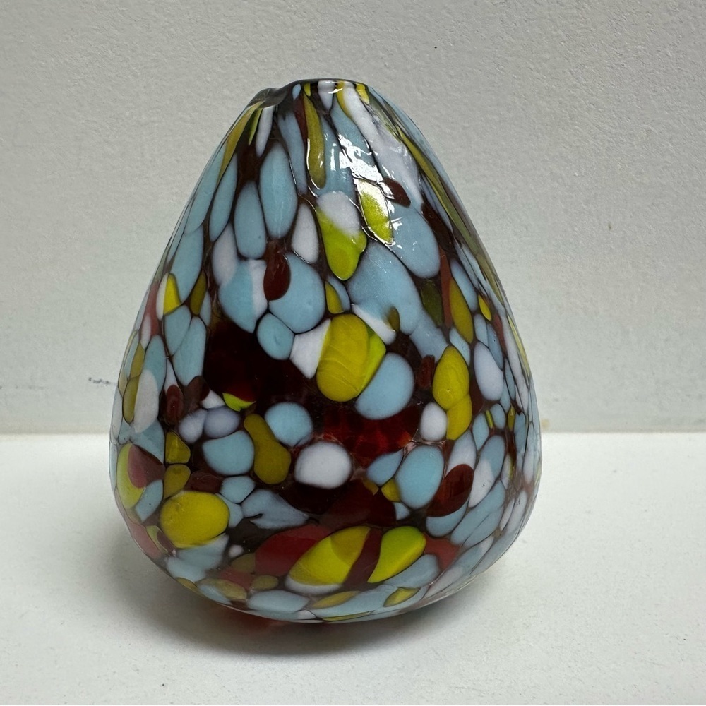 Pearlessence Hand Blown Bud Vase Reed Diffuser Multicolored 3” Glass confetti